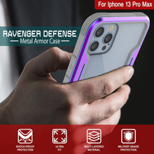 Charger l&#39;image dans la galerie, Étui de défense Punkcase Ravenger MAG pour iPhone 14 Pro Max, housse de protection militaire de qualité supérieure à couches multiples [Arc-en-ciel]

