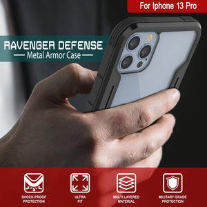 Coque de protection Punkcase iPhone 15 Pro Armor Stealth MAG Defense, qualité militaire, couverture multicouche [Noir]