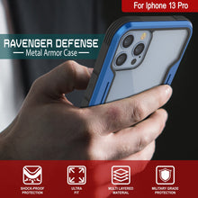 Charger l&#39;image dans la galerie, Punkcase iPhone 13 Pro ravenger Case Protective Military Grade Multilayer Cover [Navy Blue] (Color in image: Grey-Black)
