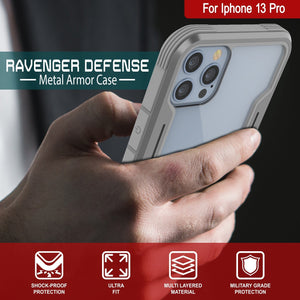 Coque de protection Punkcase iPhone 15 Pro Armor Stealth MAG Defense, de qualité militaire, à plusieurs couches [Gris]