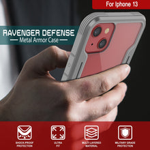 Load image into Gallery viewer, Punkcase iPhone 13 ravenger Case Protective Military Grade Multilayer Cover [Grey] (Color in image: Red)
