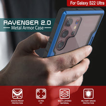 Charger l'image dans la galerie, Punkcase S22 Ultra ravenger Case Protective Military Grade Multilayer Cover [Navy Blue] (Color in image: Grey-Black)
