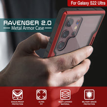 Load image into Gallery viewer, Punkcase S22 Ultra ravenger Case Protective Military Grade Multilayer Cover [Red] (Color in image: Black)
