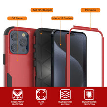 Load image into Gallery viewer, Punkcase pour iPhone 15 Pro MAX Belt Clip Multiryer Holster Case [Série Patron] [Red-Black]
