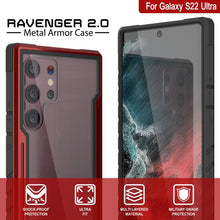 Load image into Gallery viewer, Punkcase S22 Ultra ravenger Case Protective Military Grade Multilayer Cover [Red] 
