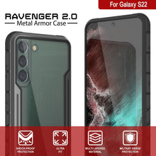 Load image into Gallery viewer, Punkcase S22 ravenger Case Protective Military Grade Multilayer Cover [Grey-Black] (Color in image: Black)

