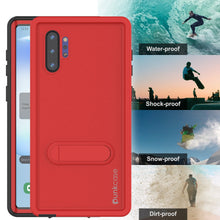 Charger l&#39;image dans la galerie, PunkCase Galaxy Note 10+ Plus Waterproof Case, [KickStud Series] Armor Cover [Red] (Color in image: Clear)
