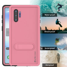 Charger l&#39;image dans la galerie, PunkCase Galaxy Note 10+ Plus Waterproof Case, [KickStud Series] Armor Cover [Pink] (Color in image: Clear)
