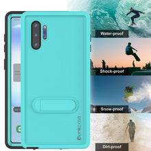 Charger l&#39;image dans la galerie, PunkCase Galaxy Note 10+ Plus Waterproof Case, [KickStud Series] Armor Cover [Teal] (Color in image: Clear)
