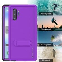Charger l&#39;image dans la galerie, PunkCase Galaxy Note 10+ Plus Waterproof Case, [KickStud Series] Armor Cover [Purple] (Color in image: Clear)
