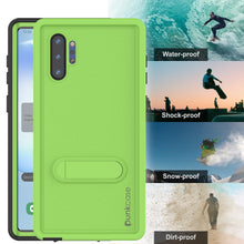 Charger l&#39;image dans la galerie, PunkCase Galaxy Note 10+ Plus Waterproof Case, [KickStud Series] Armor Cover [Light-Green] (Color in image: Clear)
