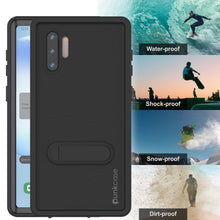 Load image into Gallery viewer, PunkCase Galaxy Note 10 Waterproof Case, [KickStud Series] Armor Cover [Black] (Color in image: Clear)
