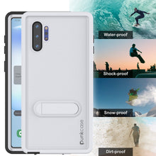 Charger l&#39;image dans la galerie, PunkCase Galaxy Note 10+ Plus Waterproof Case, [KickStud Series] Armor Cover [White] (Color in image: Clear)

