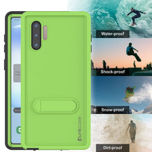 Load image into Gallery viewer, PunkCase Galaxy Note 10 Waterproof Case, [KickStud Series] Armor Cover [Light-Green] (Color in image: Clear)
