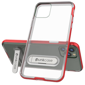 iPhone 11 Pro Max Case, PUNKcase [LUCID 3.0 Series] [Slim Fit] Armor Cover w/ Integrated Screen Protector [Red] (Color in image: Silver)