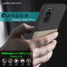 Charger l&#39;image dans la galerie, PunkJuice S20+ Plus Battery Case Gold - Fast Charging Power Juice Bank with 6000mAh 
