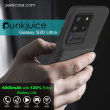 Charger l&#39;image dans la galerie, PunkJuice S20 Ultra Battery Case Patterned Black - Fast Charging Power Juice Bank with 6000mAh 
