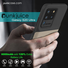 Charger l&#39;image dans la galerie, PunkJuice S20 Ultra Battery Case Gold - Fast Charging Power Juice Bank with 6000mAh 
