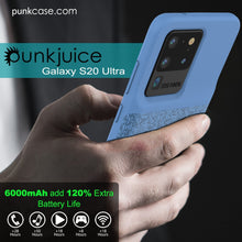 Load image into Gallery viewer, PunkJuice S20 Ultra Battery Case Patterned Blue - Fast Charging Power Juice Bank with 6000mAh (Color in image: All Blue)
