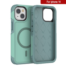 Load image into Gallery viewer, PunkCase iPhone 14 Case, [Spartan 2.0 Series] Clear Rugged Heavy Duty Cover W/Built in Screen Protector [Teal] (Color in image: Red)
