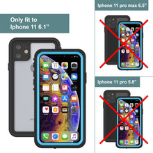 Charger l&#39;image dans la galerie, iPhone 11 Waterproof Case, Punkcase [Extreme Series] Armor Cover W/ Built In Screen Protector [Light Blue] (Color in image: Red)
