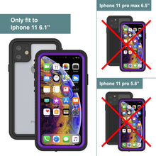 Charger l&#39;image dans la galerie, iPhone 11 Waterproof Case, Punkcase [Extreme Series] Armor Cover W/ Built In Screen Protector [Purple] (Color in image: Red)
