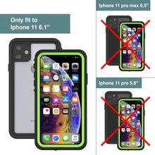 Charger l&#39;image dans la galerie, iPhone 11 Waterproof Case, Punkcase [Extreme Series] Armor Cover W/ Built In Screen Protector [Light Green] (Color in image: Red)
