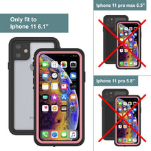 Charger l&#39;image dans la galerie, iPhone 11 Waterproof Case, Punkcase [Extreme Series] Armor Cover W/ Built In Screen Protector [Pink] (Color in image: Red)
