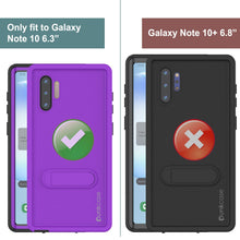 Load image into Gallery viewer, PunkCase Galaxy Note 10 Waterproof Case, [KickStud Series] Armor Cover [Purple] (Color in image: Black)
