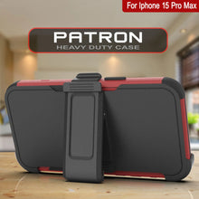 Load image into Gallery viewer, Punkcase pour iPhone 15 Pro MAX Belt Clip Multiryer Holster Case [Série Patron] [Red-Black]
