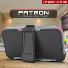 Load image into Gallery viewer, Punkcase pour iPhone 15 Pro MAX Belt Clip Multiryer Holster Case [Patron Series] [Mint-rose]
