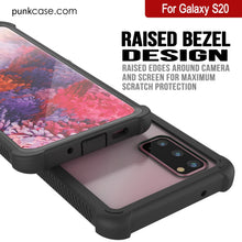 Charger l&#39;image dans la galerie, PunkCase Galaxy S20 Case, [Spartan Series] Clear Rugged Heavy Duty Cover W/Built in Screen Protector [Black] (Color in image: light green)
