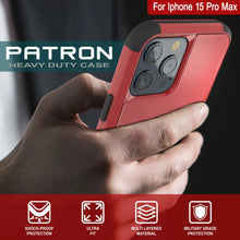 Load image into Gallery viewer, Punkcase pour iPhone 15 Pro MAX Belt Clip Multiryer Holster Case [Série Patron] [Red-Black]
