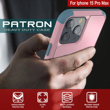 Load image into Gallery viewer, Punkcase pour iPhone 15 Pro MAX Belt Clip multicouche Holster Case [Patron Series] [Pink-Blue]
