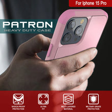 Load image into Gallery viewer, Punkcase pour l&#39;iPhone 15 Pro Belt Clip multicouche Holster Case [Patron Series] [Pink]
