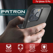 Load image into Gallery viewer, Punkcase pour l&#39;iPhone 15 Pro Belt Clip multicouche Holster Case [Patron Series] [Black]
