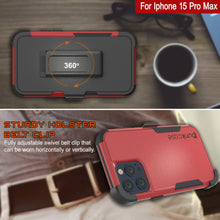 Load image into Gallery viewer, Punkcase pour iPhone 15 Pro MAX Belt Clip Multiryer Holster Case [Série Patron] [Red-Black]
