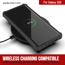 Charger l&#39;image dans la galerie, PunkCase Galaxy S20 Case, [Spartan Series] Clear Rugged Heavy Duty Cover W/Built in Screen Protector [Black] (Color in image: red)
