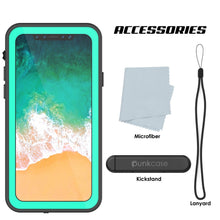 Load image into Gallery viewer, iPhone X Waterproof IP68 Case, Punkcase [Teal] [StudStar Series] [Slim Fit] [Dirtproof] (Color in image: white)
