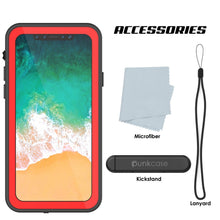 Load image into Gallery viewer, iPhone X Waterproof IP68 Case, Punkcase [Red] [StudStar Series] [Slim Fit] [Dirtproof] (Color in image: black)
