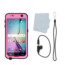 Load image into Gallery viewer, Galaxy S6 Waterproof Case PunkCase StudStar Pink Thin 6.6ft Underwater IP68 Shock/Dirt/Snow Proof (Color in image: light blue)
