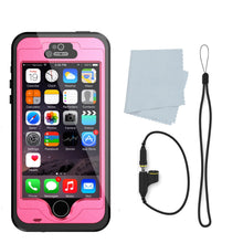 Load image into Gallery viewer, iPhone 5S/5 Waterproof Case, PunkCase StudStar Pink Case Water/Shock/Dirt Proof | Lifetime Warranty (Color in image: red)
