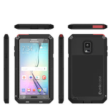 Charger l&#39;image dans la galerie, Note 4 Case, Punkcase® METALLIC Series BLACK w/ TEMPERED GLASS | Aluminum Frame (Color in image: Red)
