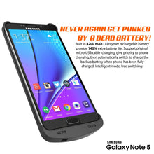 Load image into Gallery viewer, Galaxy Note 5 Battery Case, Punkcase 5000mAH Charger Case W/ Screen Protector | IntelSwitch [Black] 
