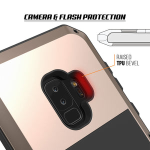 Galaxy S9 Plus Metal Case, Heavy Duty Military Grade Rugged Armor Cover [shock proof] Hybrid Full Body Hard Aluminum & TPU Design [non slip] W/ Prime Drop Protection for Samsung Galaxy S9 Plus [Gold] (Color in image: Neon)