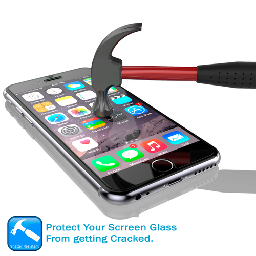 iPhone SE Punkcase Glass SHIELD Tempered Glass Screen Protector 0.33mm Thick 9H Glass Screen (Color in image: clear)