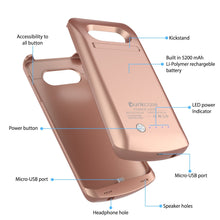 Charger l&#39;image dans la galerie, Galaxy S7 EDGE Battery Case, Punkcase 5200mAH Charger Case W/ Screen Protector | Integrated Kickstand &amp; USB Port | IntelSwitch [Rose Gold] 
