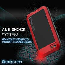 Load image into Gallery viewer, iPhone SE/5/5s Case, Punkcase® METALLIC Series RED w/ TEMPERED GLASS | Aluminum Frame (Color in image: Black)
