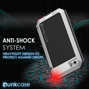 iPhone SE/5/5s Case, Punkcase® METALLIC Series SILVER w/ TEMPERED GLASS | Aluminum Frame (Color in image: Black)