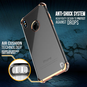 iPhone X Case, Punkcase [BLAZE SERIES] Protective Cover W/ PunkShield Screen Protector [Shockproof] [Slim Fit] for Apple iPhone 10 [Rosegold] (Color in image: Black)